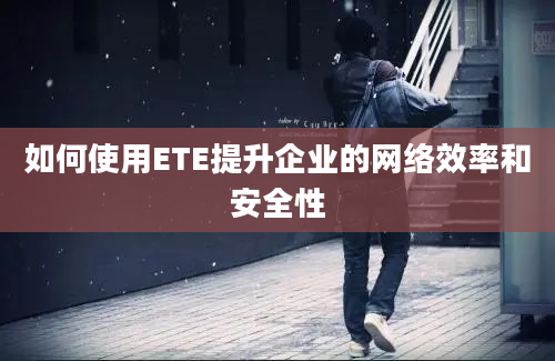 如何使用ETE提升企业的网络效率和安全性