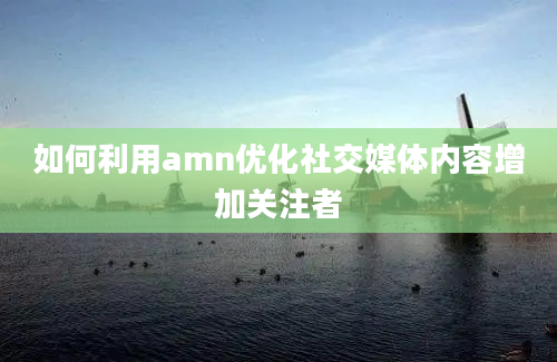 如何利用amn优化社交媒体内容增加关注者