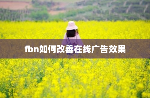 fbn如何改善在线广告效果