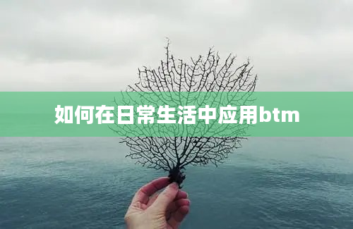 如何在日常生活中应用btm