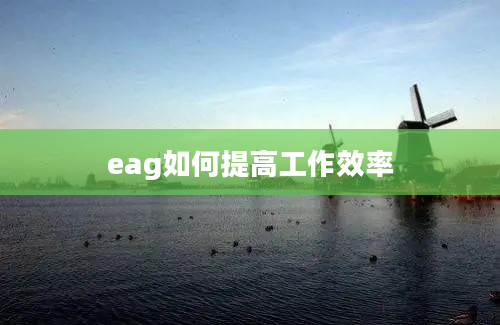 eag如何提高工作效率