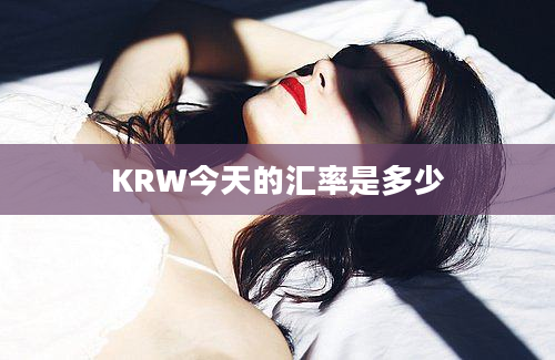 KRW今天的汇率是多少