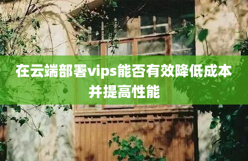 在云端部署vips能否有效降低成本并提高性能