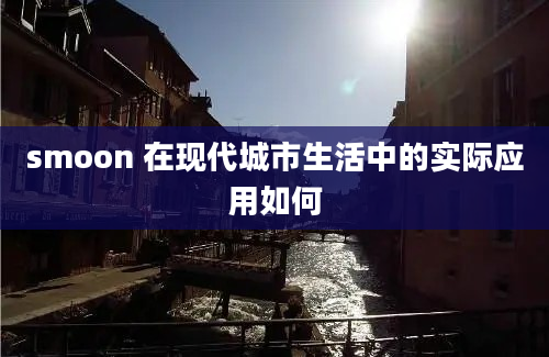 smoon 在现代城市生活中的实际应用如何