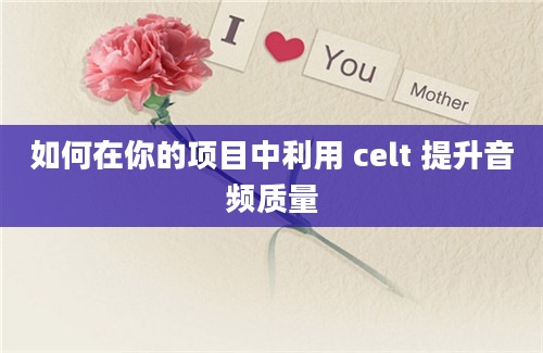 如何在你的项目中利用 celt 提升音频质量