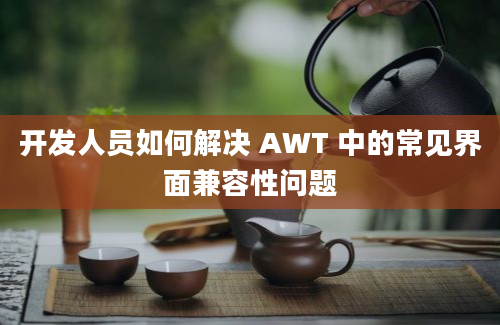 开发人员如何解决 AWT 中的常见界面兼容性问题