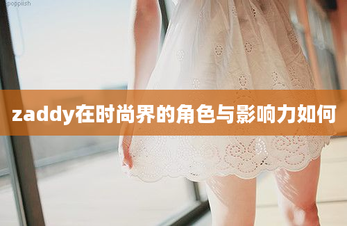 zaddy在时尚界的角色与影响力如何