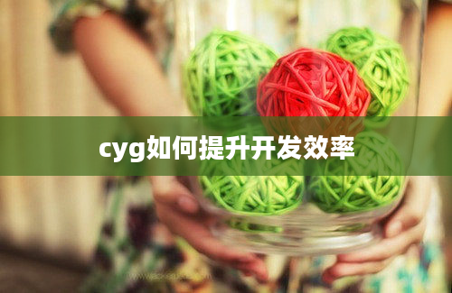 cyg如何提升开发效率