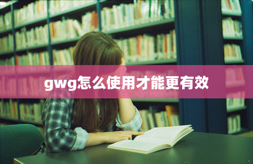 gwg怎么使用才能更有效