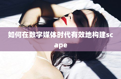 如何在数字媒体时代有效地构建scape