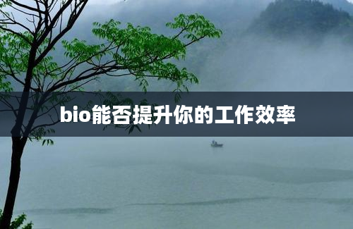 bio能否提升你的工作效率