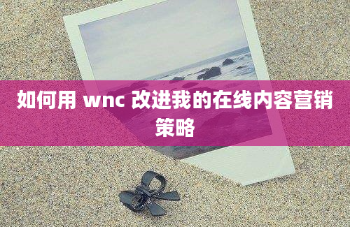 如何用 wnc 改进我的在线内容营销策略