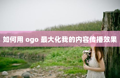 如何用 ogo 最大化我的内容传播效果