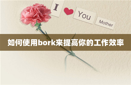 如何使用bork来提高你的工作效率