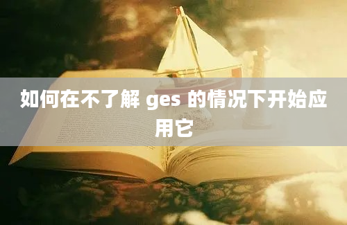 如何在不了解 ges 的情况下开始应用它