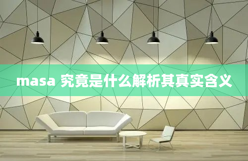 masa 究竟是什么解析其真实含义