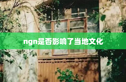 ngn是否影响了当地文化