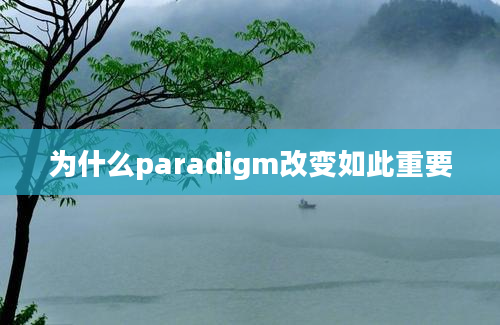 为什么paradigm改变如此重要