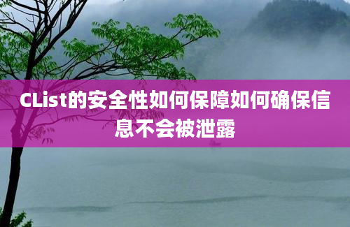 CList的安全性如何保障如何确保信息不会被泄露