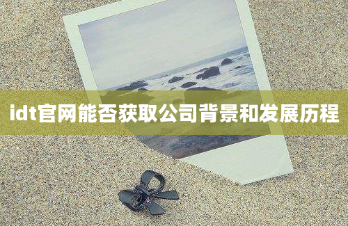 idt官网能否获取公司背景和发展历程