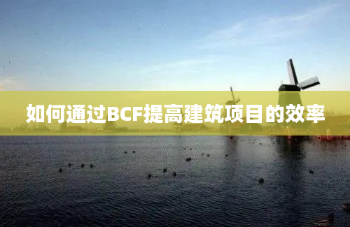 如何通过BCF提高建筑项目的效率