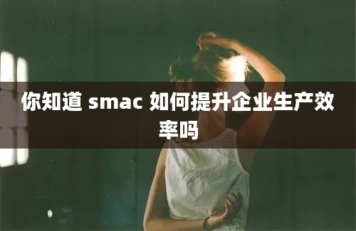 你知道 smac 如何提升企业生产效率吗