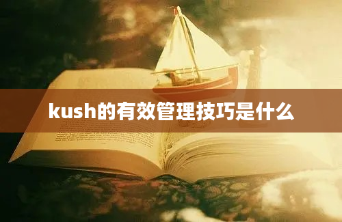 kush的有效管理技巧是什么