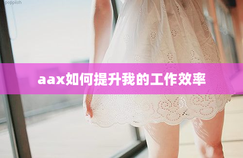 aax如何提升我的工作效率