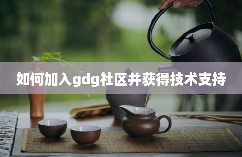 如何加入gdg社区并获得技术支持