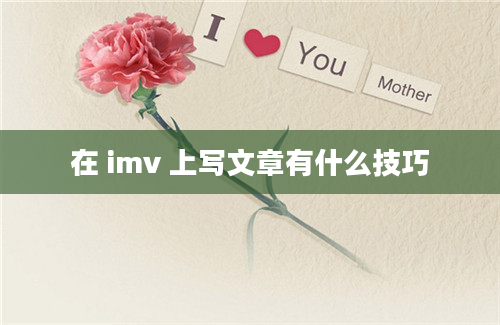 在 imv 上写文章有什么技巧