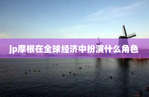 jp摩根在全球经济中扮演什么角色