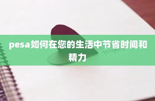 pesa如何在您的生活中节省时间和精力