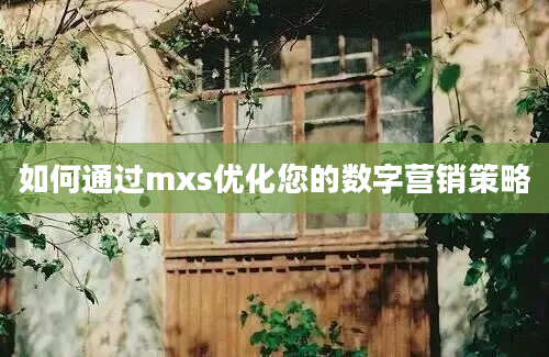 如何通过mxs优化您的数字营销策略