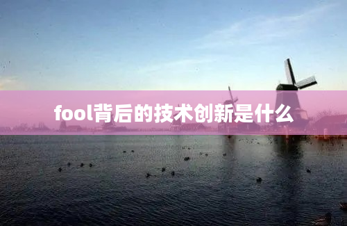 fool背后的技术创新是什么