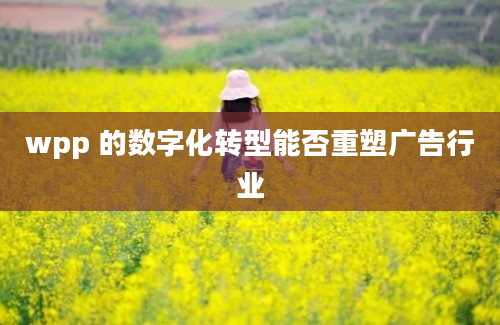 wpp 的数字化转型能否重塑广告行业