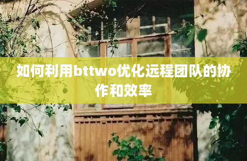 如何利用bttwo优化远程团队的协作和效率