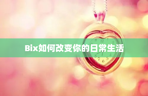 Bix如何改变你的日常生活