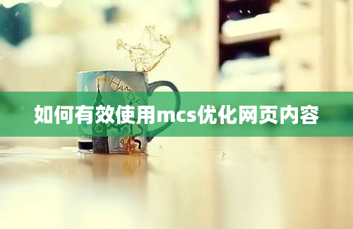 如何有效使用mcs优化网页内容