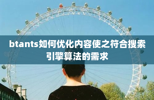 btants如何优化内容使之符合搜索引擎算法的需求