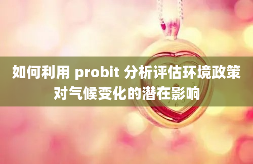 如何利用 probit 分析评估环境政策对气候变化的潜在影响