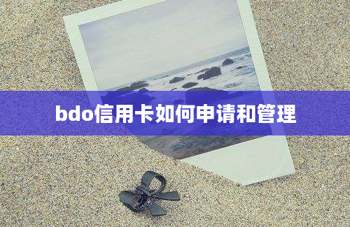 bdo信用卡如何申请和管理