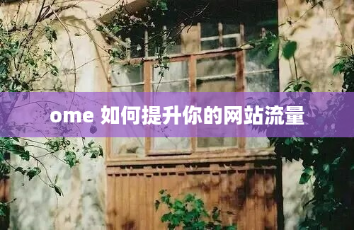 ome 如何提升你的网站流量