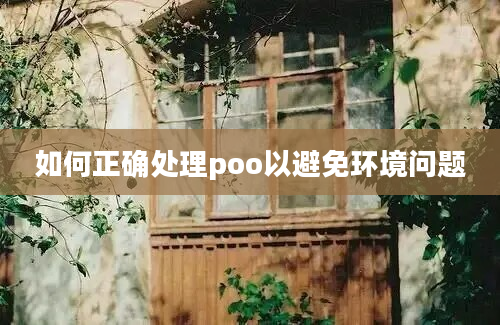 如何正确处理poo以避免环境问题