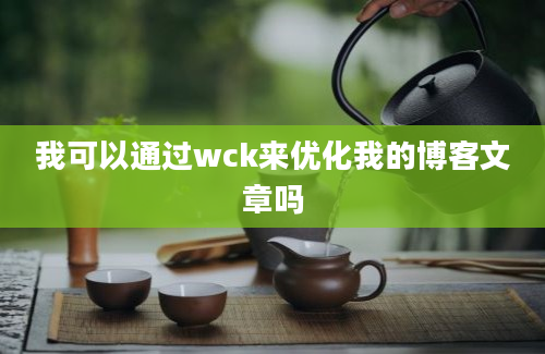 我可以通过wck来优化我的博客文章吗