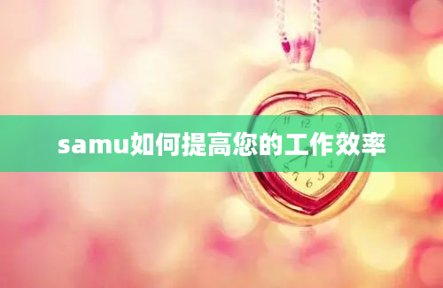 samu如何提高您的工作效率