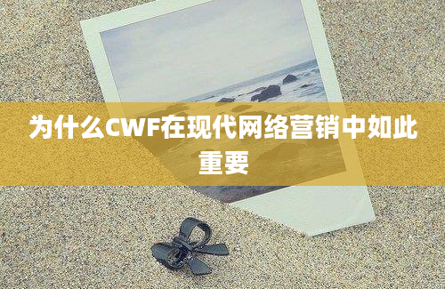 为什么CWF在现代网络营销中如此重要