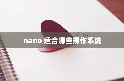 nano 适合哪些操作系统