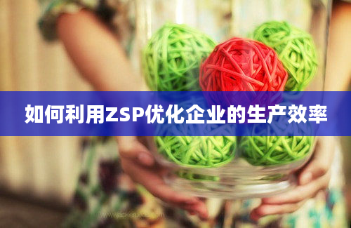 如何利用ZSP优化企业的生产效率