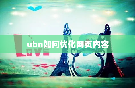 ubn如何优化网页内容