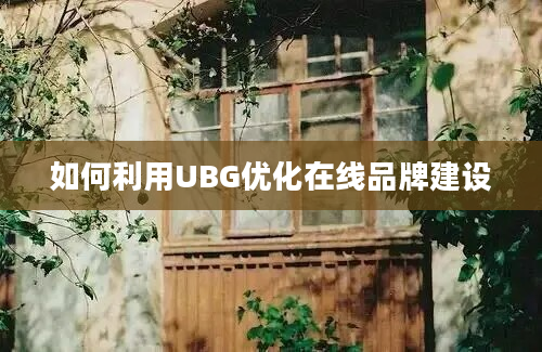 如何利用UBG优化在线品牌建设